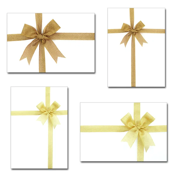 Set di nastro regalo e fiocco isolato su sfondo bianco — Foto Stock