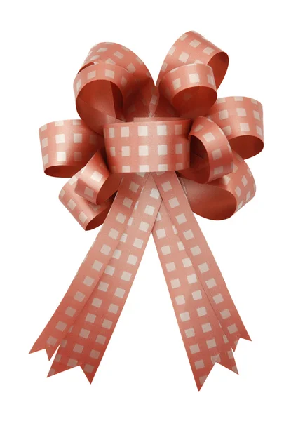 Red gift ribbon and bow Isolated on white background — Stock Photo, Image