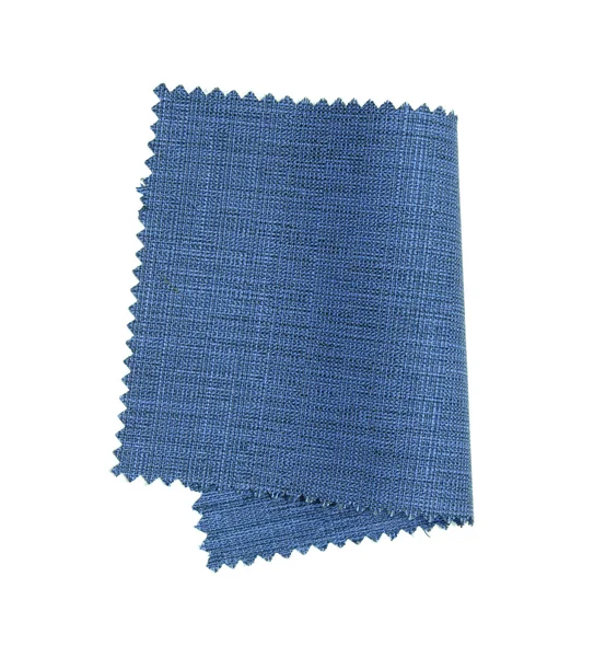 Синий образец ткани на белом фоне — стоковое фото