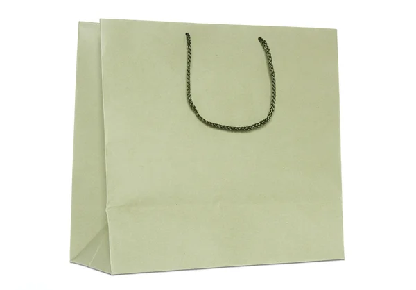 Bolsa de compras marrón aislada sobre fondo blanco — Foto de Stock