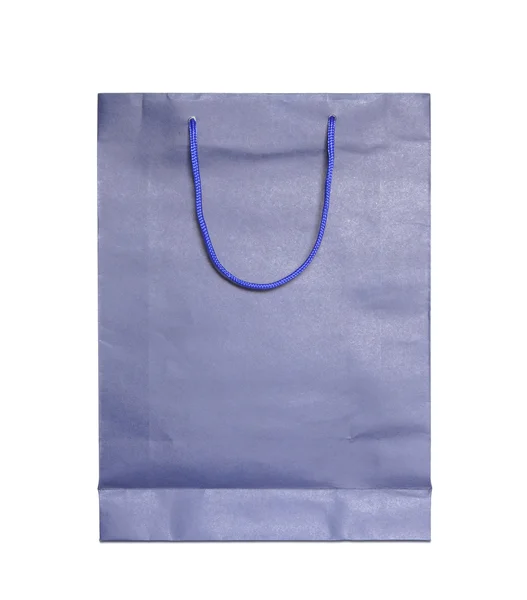 Синий торговый мешок изолирован на белом фоне — стоковое фото