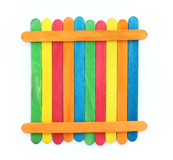 Prázdné barevné dřevěné tyče zmrzlina — Stock fotografie