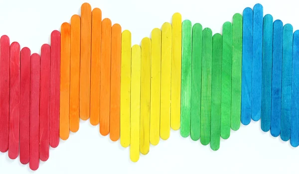 Prázdné barevné dřevěné tyče zmrzlina — Stock fotografie