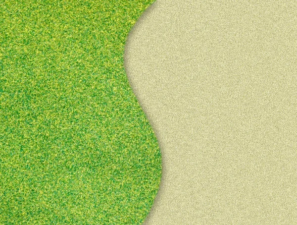 Green grass curve on sand background — Stock Photo, Image