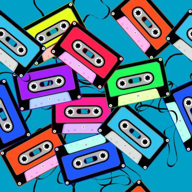 Casettes seamless pattern clipart