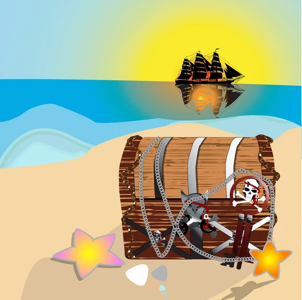 Peito do Tesouro dos Piratas — Fotografia de Stock