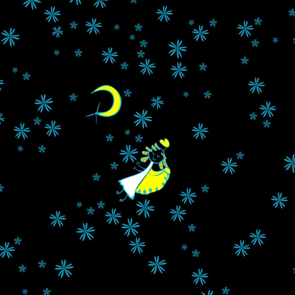 Starry sky angel girl — Stock Photo, Image