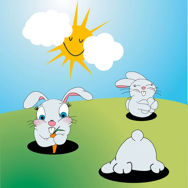Coniglietti cartone animato Foto Stock Royalty Free