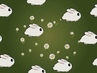Seamless bunnies background clipart