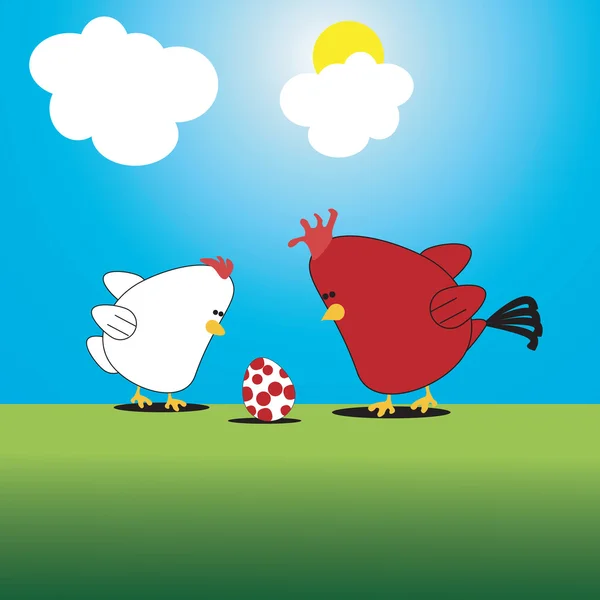 Desenhos animados de frango ilustração engraçada — Fotografia de Stock