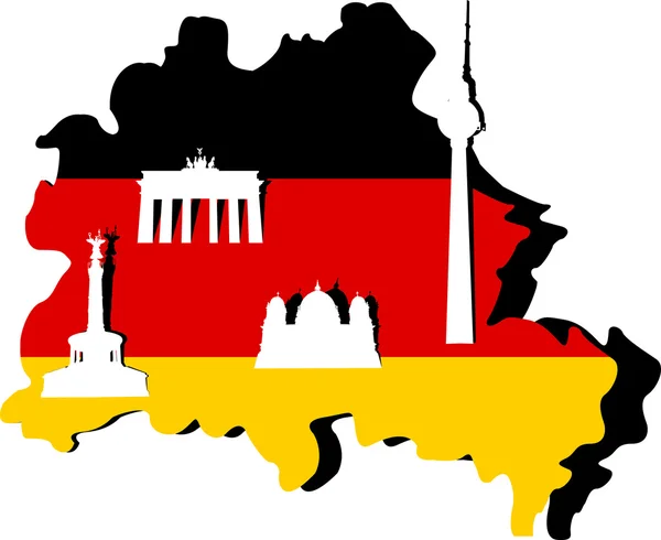 Németországi Térkép és Berlin — Stock Fotó