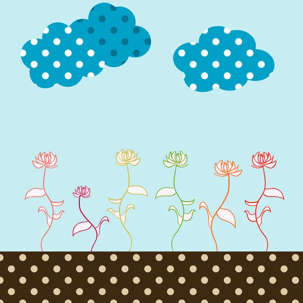 Retro Blumengarten Illustration — Stockfoto