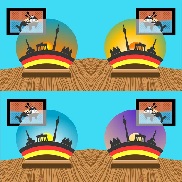 Snow-globes with buildings from Berlin — Stock Photo, Image