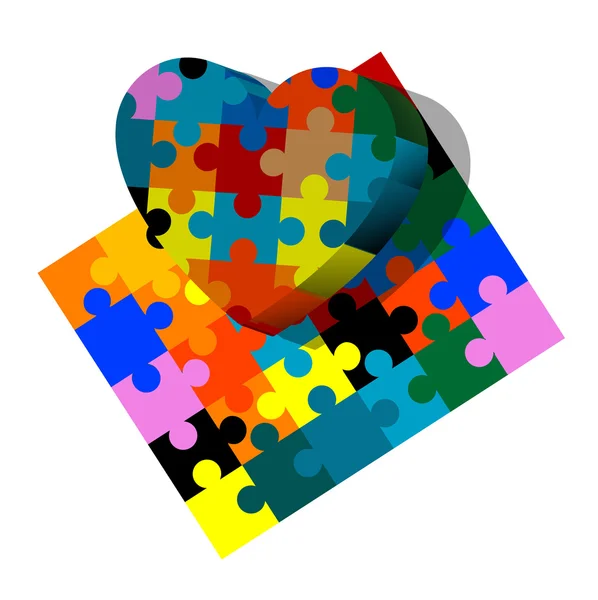 Heart shaped puzzle — Stock Photo, Image