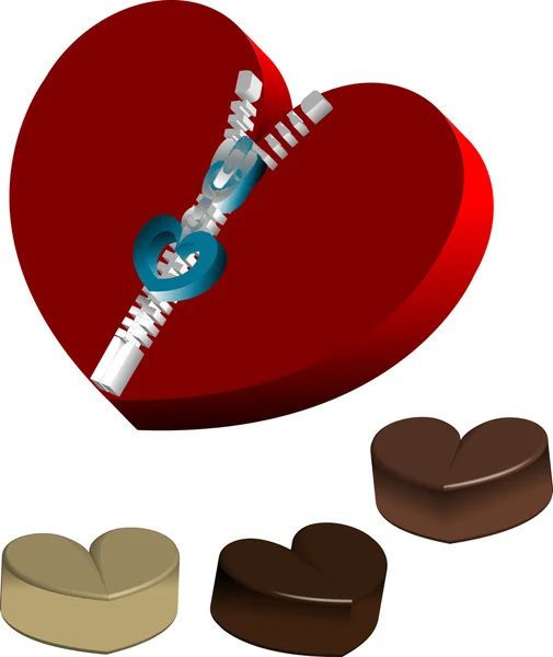 Cute heart-shaped candy box — Stock Photo, Image