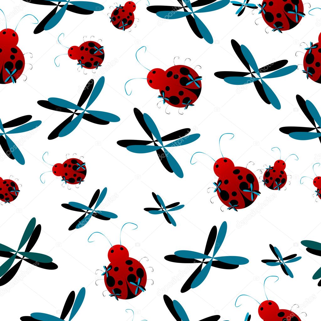 Seamless Ladybug pattern