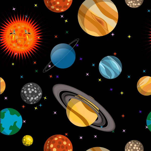 Seamless pattern with planets — Stock Photo, Image