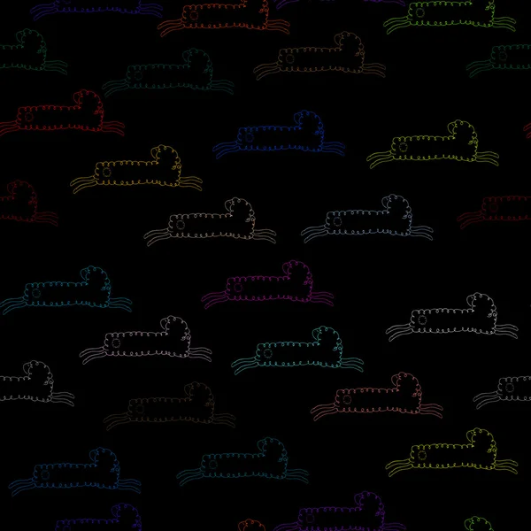 Seamless pattern with colored sheep — Stock Photo, Image