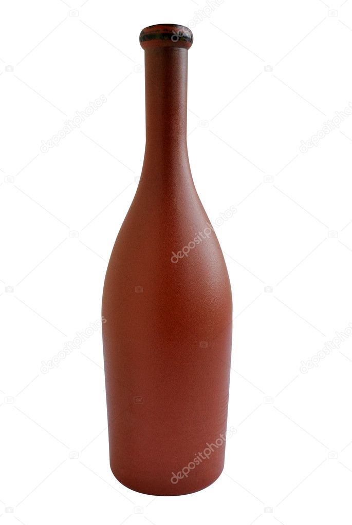 Clay bottle isolated