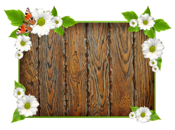 Frühlingshintergrund mit altem Holz — Stockfoto