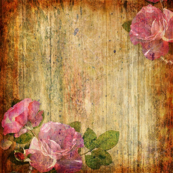 Grunge fondo abstracto con rosas —  Fotos de Stock
