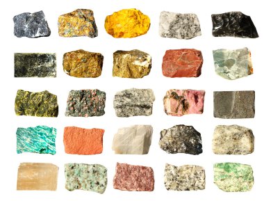 Mineral geology collection isolated clipart