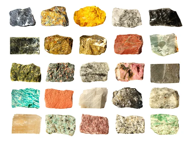 Mineral geology collection isolated — Stock Photo, Image