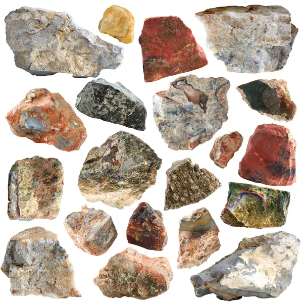 Mineraliensammlung isoliert — Stockfoto