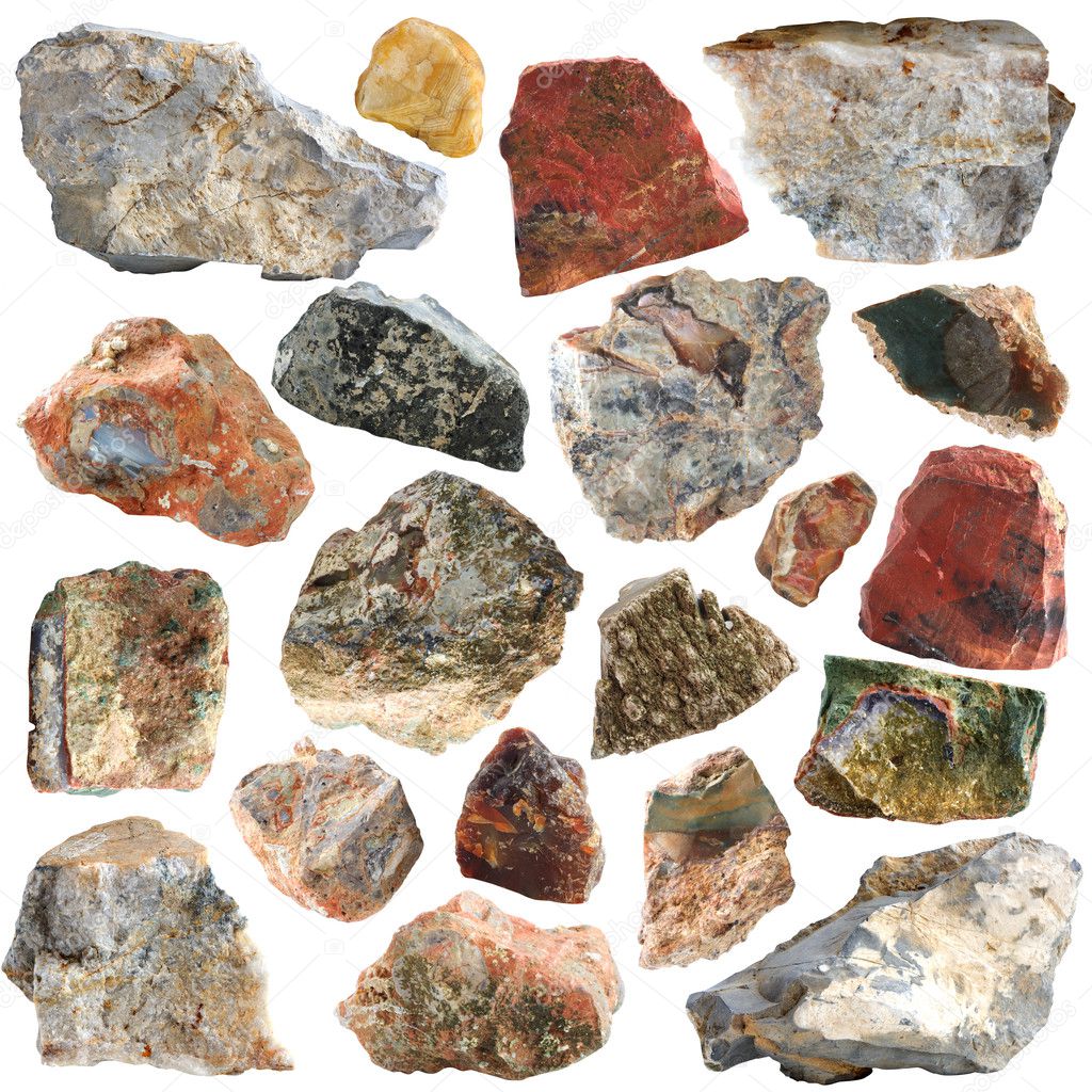 Mineral geology collection isolated