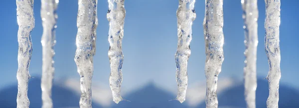 Зимова сцена з льодом і снігом — стокове фото