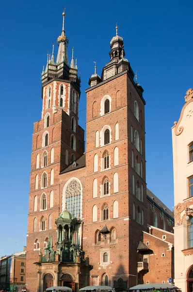 Kościół mariacki w Krakowie, Polska, — Zdjęcie stockowe