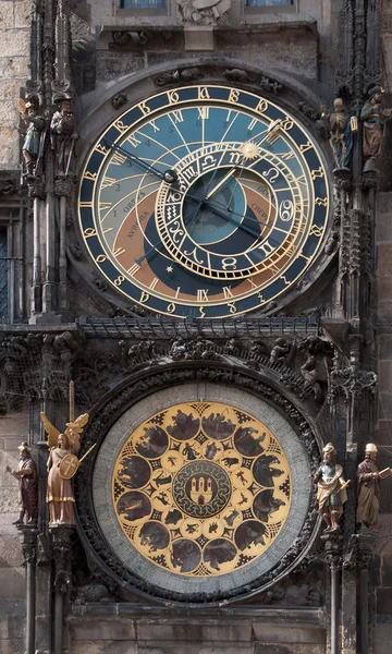 Staroměstský orloj v Praze, Česká republika v staré závěsu — Stock fotografie
