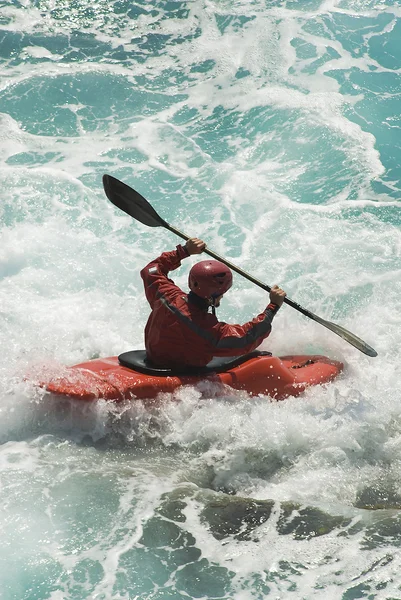 stock image Kayak on the wawes of the sea