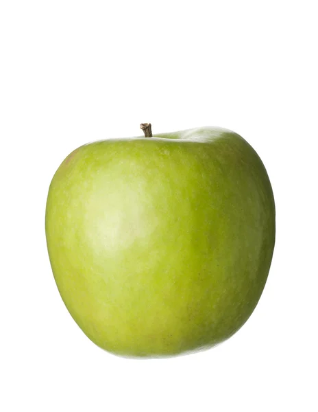 Fruta isolada em branco, uma maçã verde — Fotografia de Stock