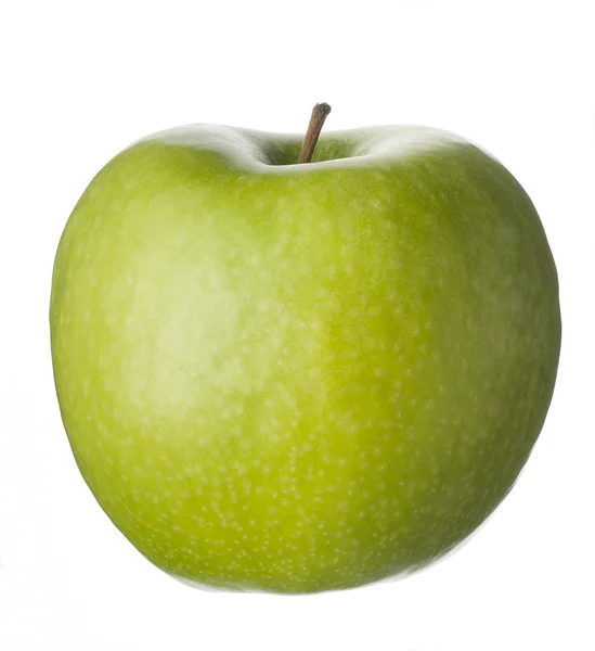 Frutta isolata su bianco, una mela verde — Foto Stock