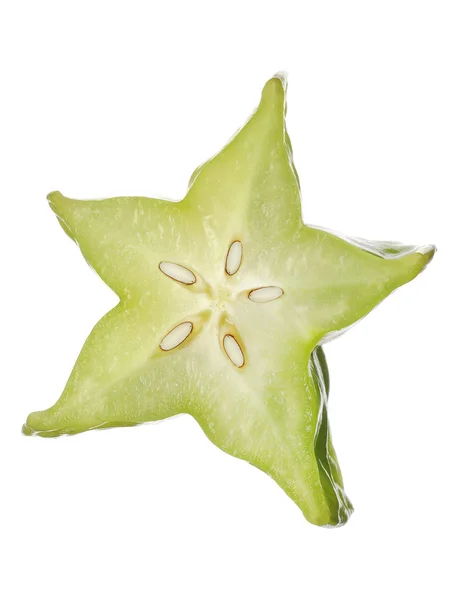 stock image Isolated fruit on white,a green carambola