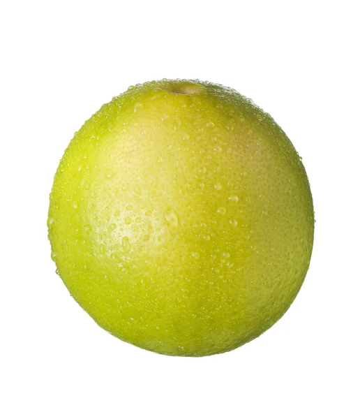 Fruta isolada em branco, romã com gotas — Fotografia de Stock