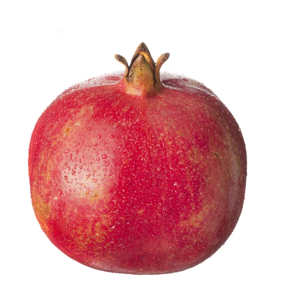 Izolované ovoce na bílém, granátové jablko s kapkami — Stock fotografie