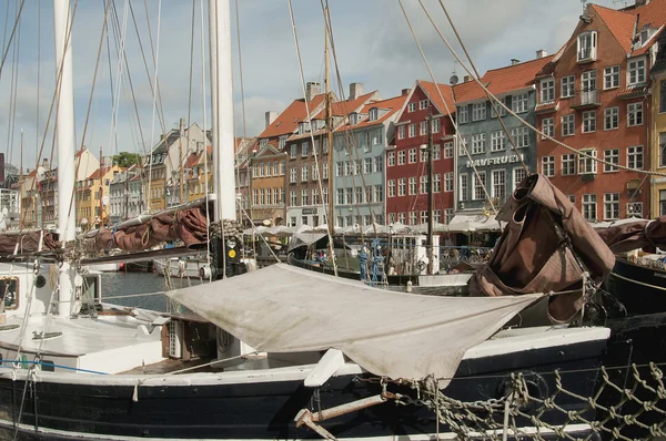 Nyhavn új körte Koppenhága Dánia — Stock Fotó