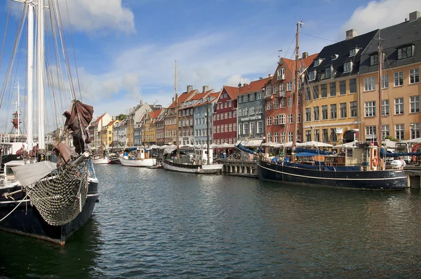 Nyhavn nueva pera Copenhague Dinamarca —  Fotos de Stock