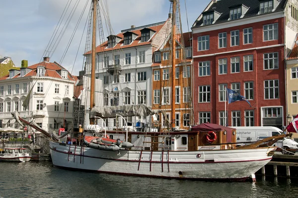 Nyhavn νέα αχλάδι Κοπεγχάγη Δανία — Φωτογραφία Αρχείου