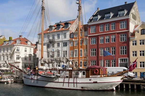 Nyhavn νέα αχλάδι Κοπεγχάγη Δανία — Φωτογραφία Αρχείου