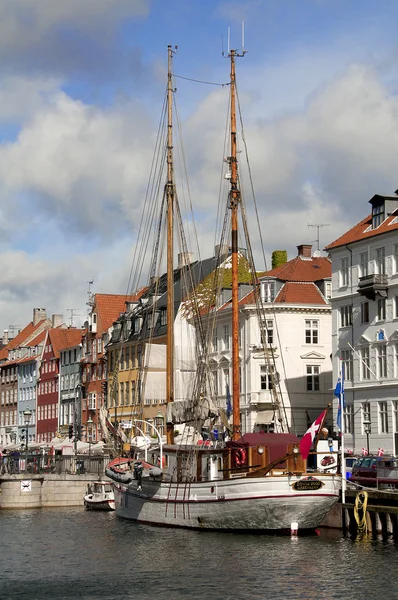 Nyhavn új körte Koppenhága Dánia — Stock Fotó