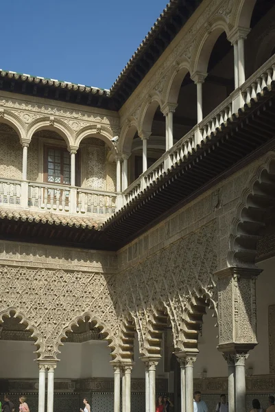 Alcazar, arabské architektury v sevilla, Španělsko — Stock fotografie