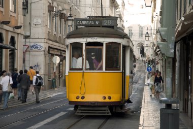 lisboa, Portekiz, Avrupa'da tipik tramvay hattı