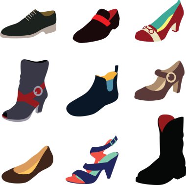 Men and women shoes clipart