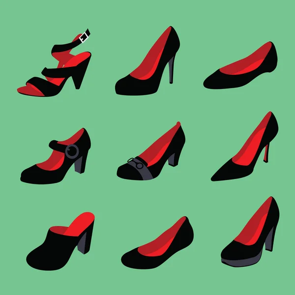 妇女的鞋子集合 — 图库照片