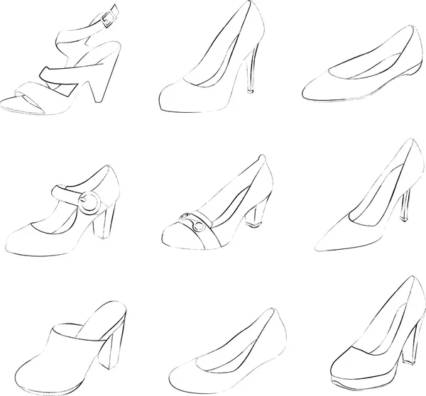 Mulheres coleção sapatos — Fotografia de Stock