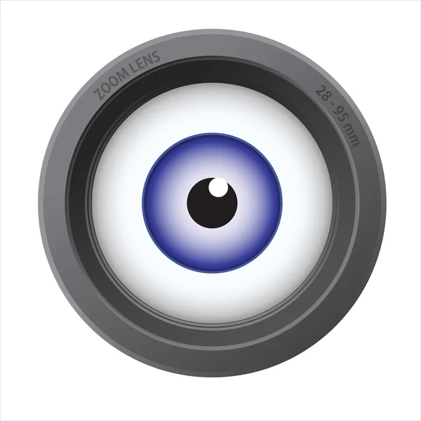 Глаз внутри объектива камеры — стоковое фото