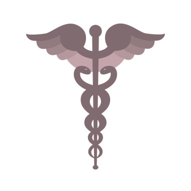 Caduceus symbol grey clipart